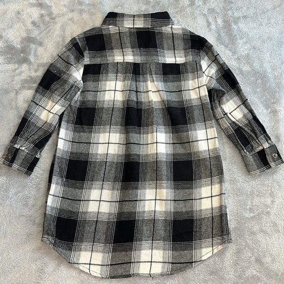 Old Navy - cotton (lightweight flannel) plaid button down shirt dress. Size 3T - Picture 4 of 4